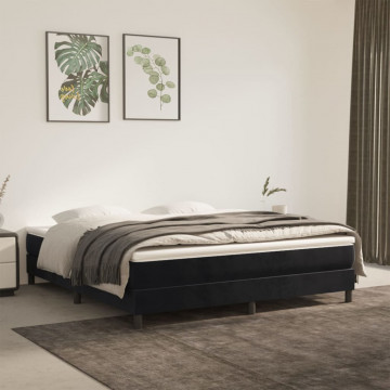 Saltea de pat cu arcuri, negru, 160x200x20 cm, catifea - Img 1