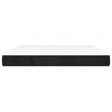 Saltea de pat cu arcuri, negru, 180x200x20 cm, catifea - Img 3