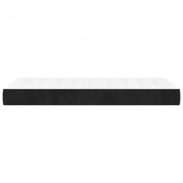 Saltea de pat cu arcuri, negru, 90x200x20 cm, catifea - Img 4