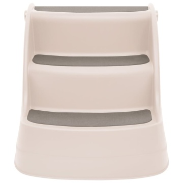 Scări pliabile pentru câini în 3 trepte crem 50x38x38cm plastic - Img 3
