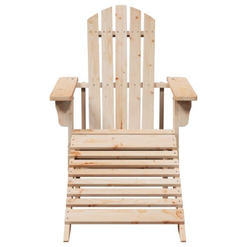 Scaun Adirondack cu taburet, lemn masiv de brad - Img 3