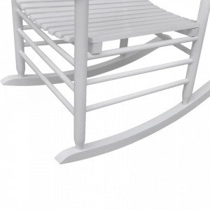 Scaun balansoar cu șezut curbat, alb, lemn - Img 3