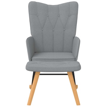 Scaun balansoar cu taburet, gri deschis, textil - Img 3