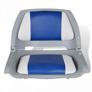 Scaun barcă cu spătar pliabil cu pernă albastru-alb 41 x 51 x 48 cm - Img 2