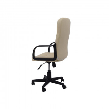 Scaun birou S-69, Crem, Piele Ecologica - Img 4