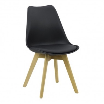 Scaun bucatarie si living BUC 242, ergonomic, polipropilena, sezut cu piele ecologica, cadru lemn, 110 kg - Img 4