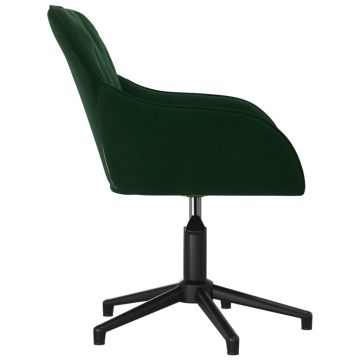 Scaun de birou pivotant, verde închis, catifea - Img 4