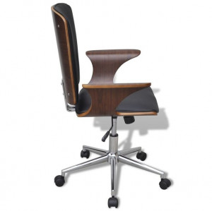 Scaun de birou reglabil din lemn curbat, piele artificială - Img 3