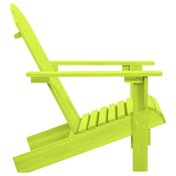 Scaun de grădină Adirondack, verde, lemn masiv de brad - Img 3