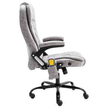 Scaun de masaj pentru birou, gri deschis, velur ecologic - Img 3