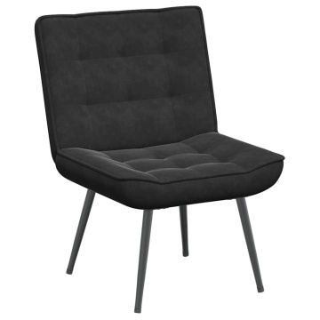 Scaun de relaxare negru 64x74x84 cm catifea - Img 2