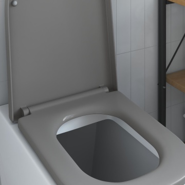 Scaun de toaletă cu fixare rapidă și închidere lentă Duroplast Gri - Img 4