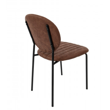 Scaun living, tapitat cu piele ecologica, s-178, cafeniu - Img 3