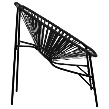 Scaun ouă de grădină Negru Poly Rattan - Img 8