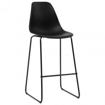 Scaune de bar, 4 buc., negru, plastic - Img 1