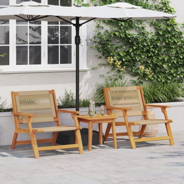 Scaune de grădină 2 buc Bej 67x77x73 cm Lemn solid de acacia - Img 1