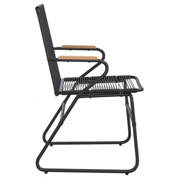Scaune de grădină, 4 buc., negru, 58x59x85,5 cm, ratan PVC - Img 8