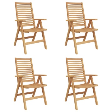 Scaune de grădină pliabile 4 pcs Lemn solid de tec, Scaune de grădină 2 pcs Lemn solid de tec - Img 2