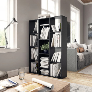 Separator cameră/Bibliotecă, negru, 100x24x140 cm, PAL - Img 3