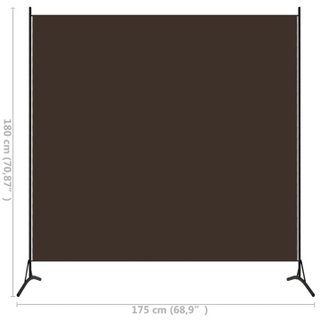 Separator de cameră, maro, 175x180 cm, textil - Img 5