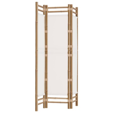 Separator de cameră pliabil cu 3 panouri 120 cm bambus și pânză - Img 2