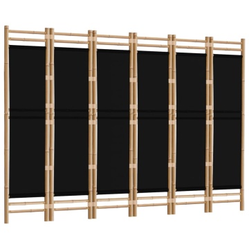 Separator de cameră pliabil cu 6 panouri 240 cm bambus și pânză - Img 3