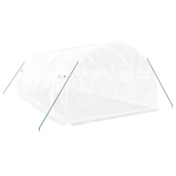 Seră cu cadru din oțel, alb, 18 m², 6x3x2 m - Img 5
