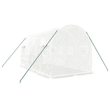 Seră cu cadru din oțel, alb, 8 m², 4x2x2 m - Img 5