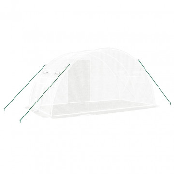 Seră cu cadru din oțel, alb, 8 m², 4x2x2 m - Img 5