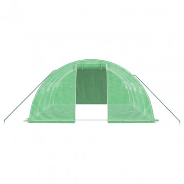 Seră cu cadru din oțel, verde, 16 m², 4x4x2 m - Img 4