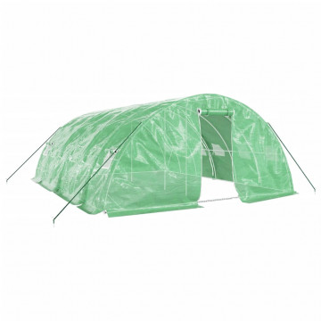 Seră cu cadru din oțel, verde, 30 m², 6x5x2,3 m - Img 2