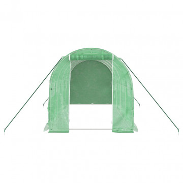 Seră cu cadru din oțel, verde, 8 m², 4x2x2 m - Img 4