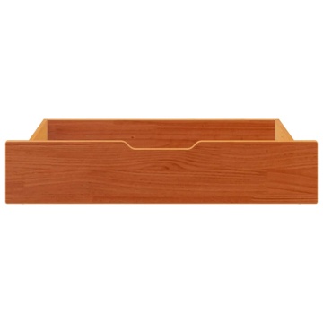 Sertare de pat 2 buc. 80x55x16 cm maro ceruit lemn masiv de pin - Img 3
