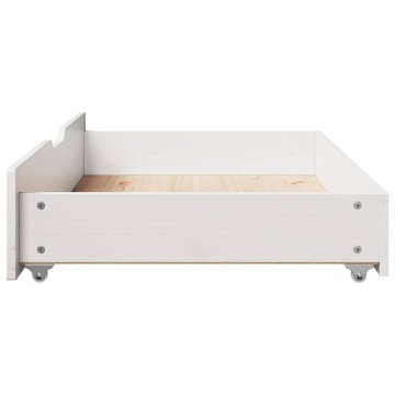 Sertare de pat, 2 buc., 95x55x16 cm, alb, lemn masiv de pin - Img 8