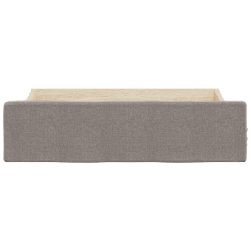 Sertare de pat 2 buc, gri taupe, lemn prelucrat și textil - Img 4