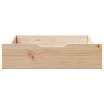Sertare de pat cu roți, 2 buc., 65x55x16 cm, lemn masiv de pin - Img 3
