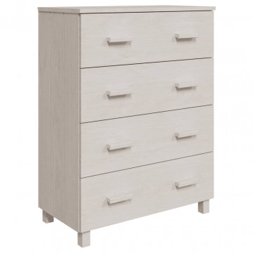Servantă, alb, 79x40x103,5 cm, lemn masiv de pin - Img 2