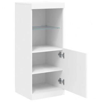 Servantă cu lumini LED, alb, 41x37x100 cm - Img 6
