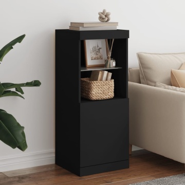 Servantă cu lumini LED, negru, 41x37x100 cm - Img 1