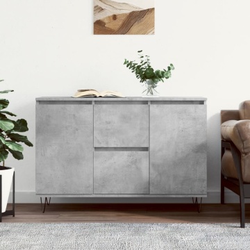 Servantă, gri beton, 104x35x70 cm, lemn prelucrat - Img 1