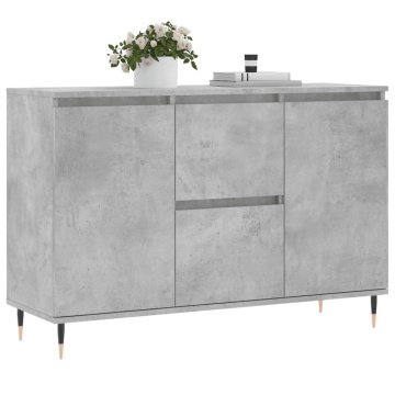 Servantă, gri beton, 104x35x70 cm, lemn prelucrat - Img 3