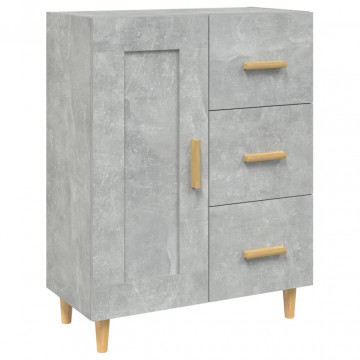 Servantă, gri beton, 69,5x34x90 cm, lemn compozit - Img 2