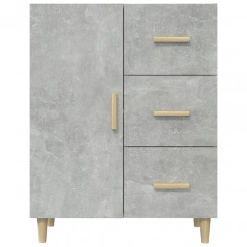 Servantă, gri beton, 69,5x34x90 cm, lemn prelucrat - Img 8