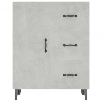 Servantă, gri beton, 69,5x34x90 cm, lemn prelucrat - Img 8