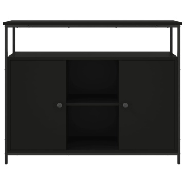 Servantă, negru, 100x35x80 cm, lemn prelucrat - Img 5