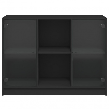 Servantă, negru, 102x37x75,5 cm, lemn prelucrat - Img 5