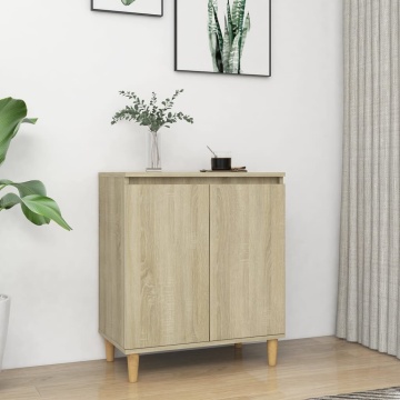Servantă picioare din lemn masiv stejar sonoma 60x35x70 cm PAL - Img 1