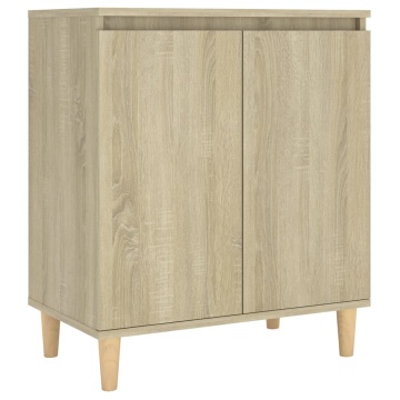 Servantă picioare din lemn masiv stejar sonoma 60x35x70 cm PAL - Img 2