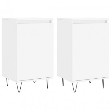 Servante, 2 buc., alb, 40x35x70 cm, lemn prelucrat - Img 2