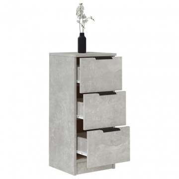 Servante, 2 buc., gri beton, 30x30x70 cm, lemn prelucrat - Img 8